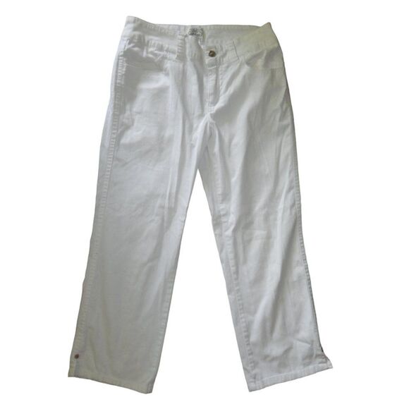 WHITE HOUSE BLACK MARKET BLANC women's size 4 97% cotton white capri pants - Picture 2 of 14